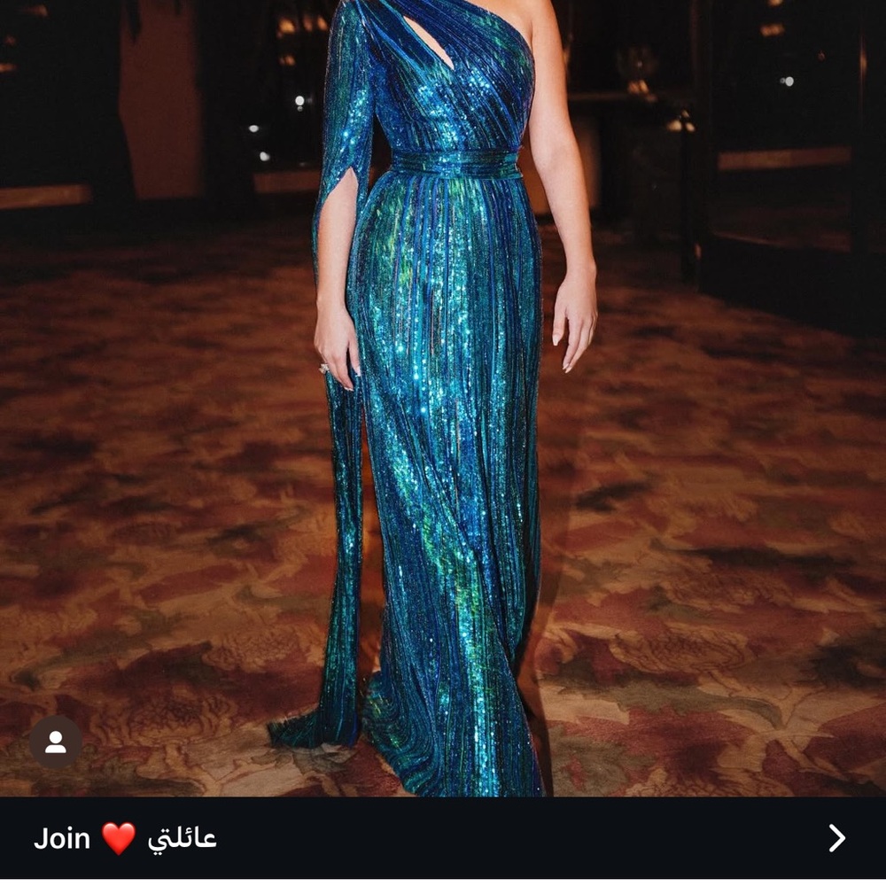 Elie Saab Blue One Shoulder Dress (NEW WITH TAG)